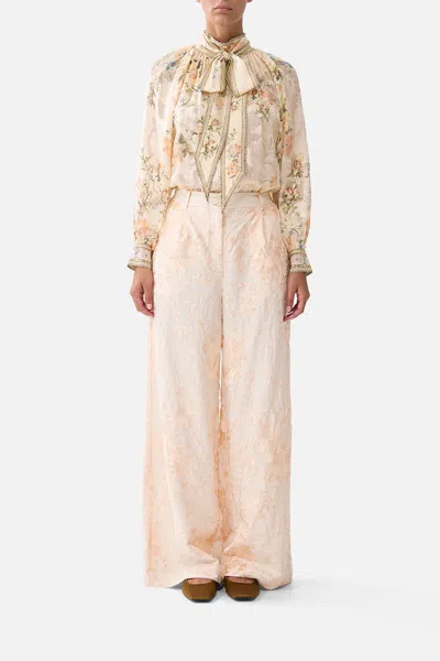 Camilla Detachable Pussy Bow Raglan Blouse Twilight In Istanbul In Brown
