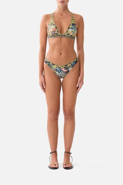 Camilla Dipped Waist Regular Bikini Bottom Palace Zoology In Black