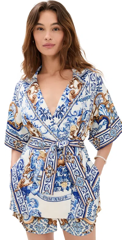 CAMILLA DOUBLE BREASTED SHORT SLEEVE JACKET AZUL ADVENTURES