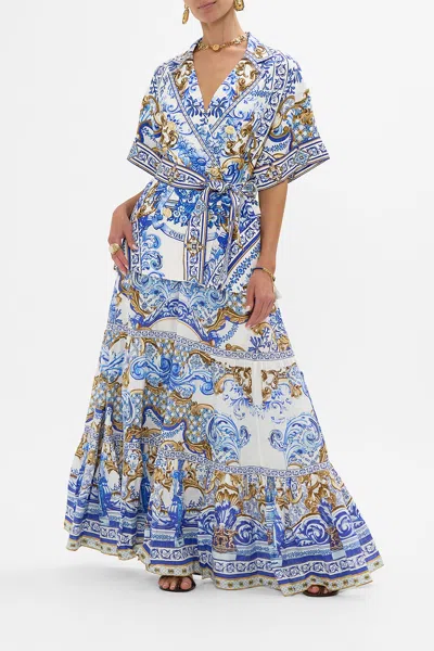 Camilla Double Breasted Short Sleeve Jacket Azul Adventures In Blue