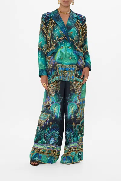 Camilla Double Breasted Soft Jacket Defy Gravity In Green