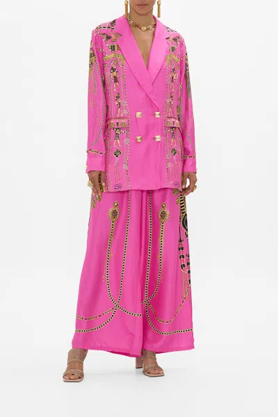 Camilla Double Breasted Soft Jacket Song Of The Scarab In Pink