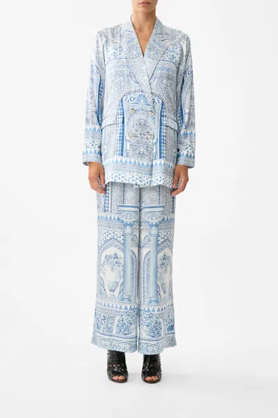 Camilla Double Breasted Soft Jacket The Hum Of The Alhambra In Blue