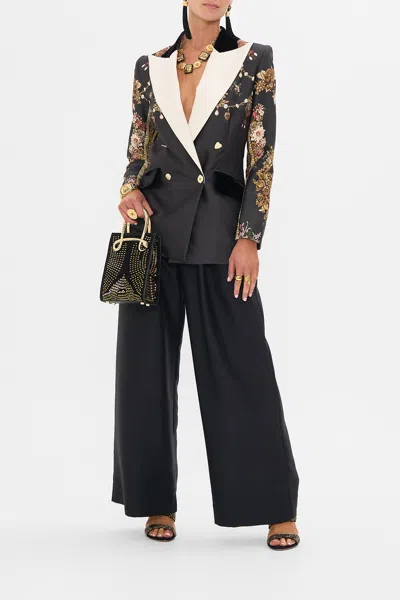 Camilla Double Breasted Suit Jacket Dynasty Daze In Black