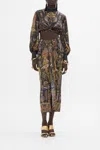CAMILLA DRAPE FRONT SKIRT WITH SPLIT CARTOUCHE KINGDOM