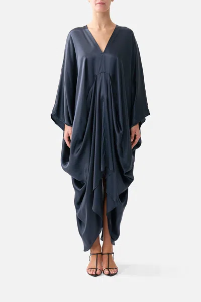 Camilla Drape Front V Neck Kaftan Daughters Of Duende In Black