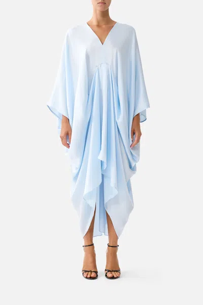 Camilla Drape Front V Neck Kaftan The Hum Of The Alhambra In Blue
