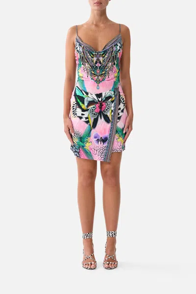 Camilla Drape Jersey Mini Dress Millamorphosis In Pink