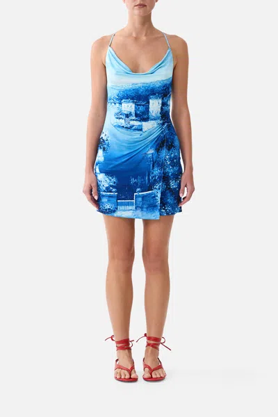 Camilla Drape Jersey Mini Dress Sweet Sacré Bleu In Blue