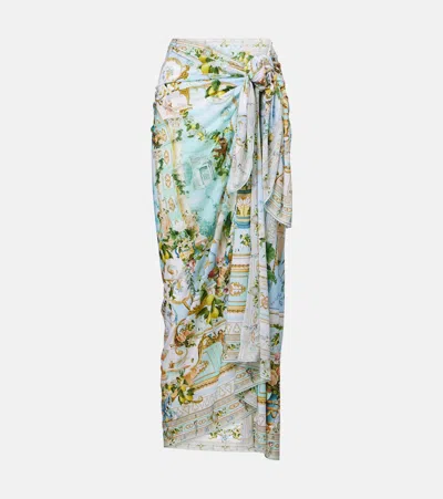 Camilla Draped Beach Cover-up In Multicoloured
