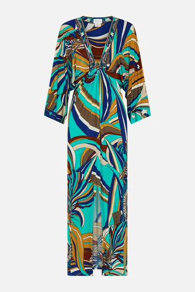 Camilla Draped Jersey Dress With Hardware Oasis Oracle In Multicoloured