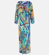 Camilla Draped Jersey Dress With Hardware Oasis Oracle In Multicoloured