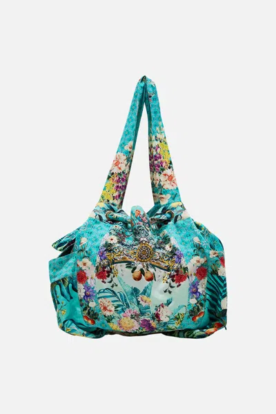 Camilla Drawstring Beach Bag Gardens Of Queluz In Pink