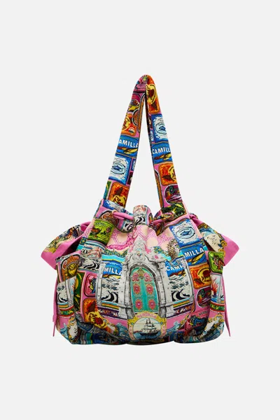 Camilla Drawstring Beach Bag Salty Splendour In Pattern