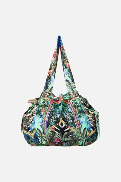 Camilla Drawstring Bow Beach Bag Animal Alchemy In Orange