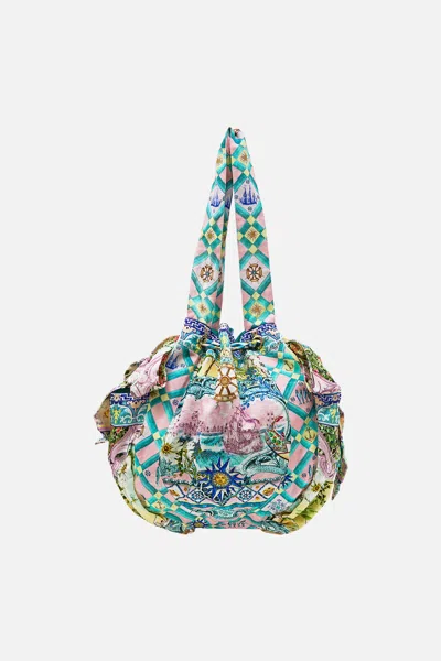 Camilla Drawstring Bow Beach Bag Just Coasting In Red