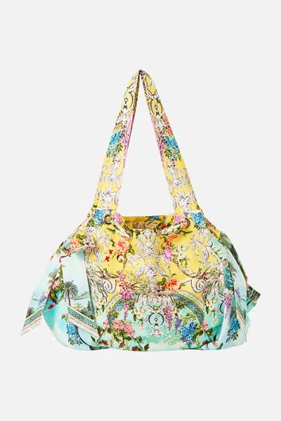 Camilla Drawstring Bow Beach Bag Tales Of Topkapi Palace In Yellow