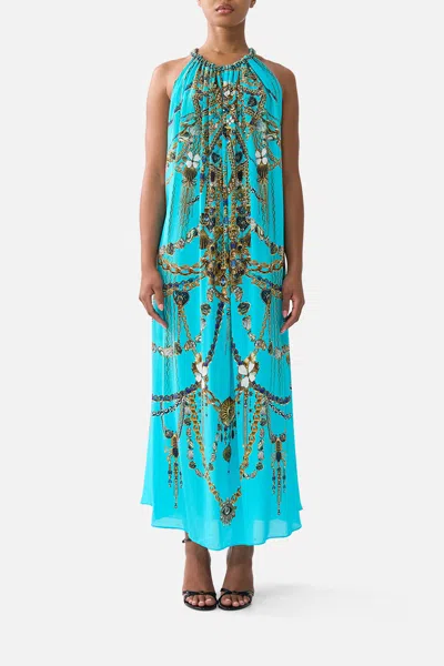 Camilla Drawstring Dress Totems And Treasures In Blue