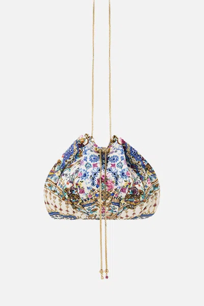 Camilla Drawstring Pouch Bag With Chain Strap All About That Lace In Neutral