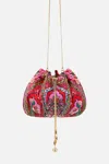 Camilla Drawstring Pouch Bag With Chain Strap Heirloom Empire In Pattern