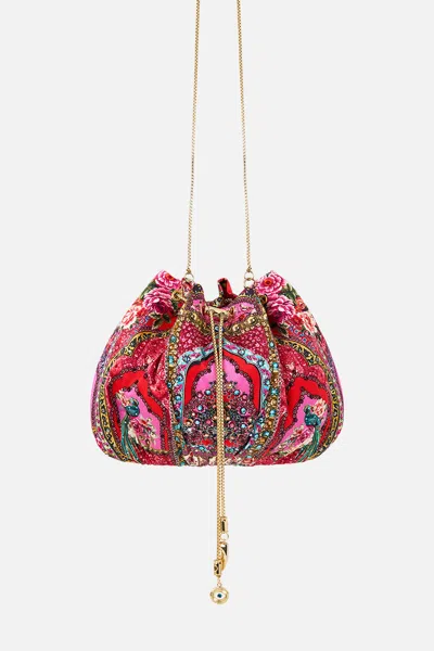Camilla Drawstring Pouch Bag With Chain Strap Heirloom Empire In Pattern