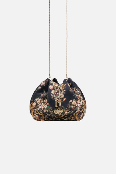 Camilla Drawstring Pouch With Chain Strap Dynasty Daze In Black