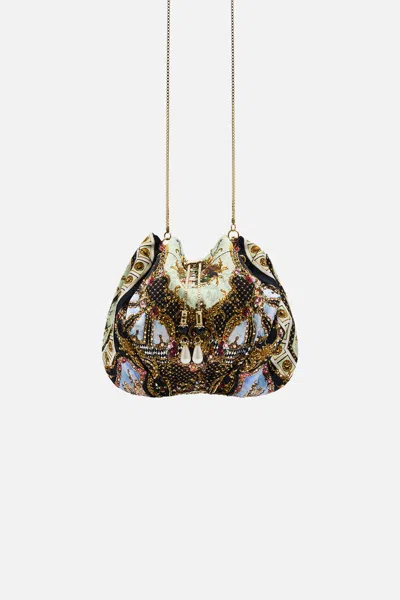 Camilla Drawstring Pouch With Chain Strap Monarchy Mania In Red
