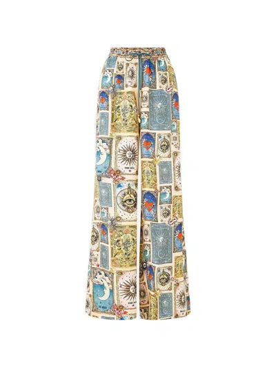 Camilla Drawstring Printed Pants In Neutral