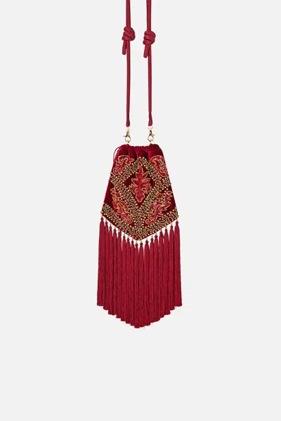 Camilla Drawstring Tassel Bag Call Me A Carriage In Red