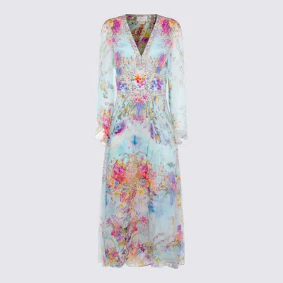 Camilla Bazar Blooms Embellished V-neck Maxi Dress In Multi