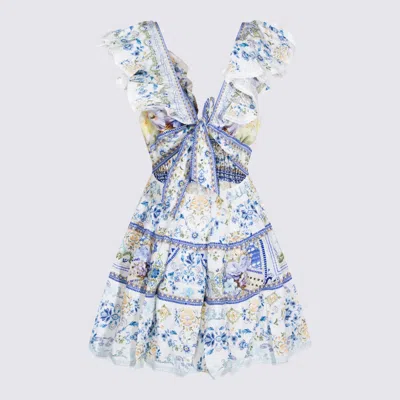 Camilla Tiered Short Dress With Neck Frill My Homespun Heart In Blue