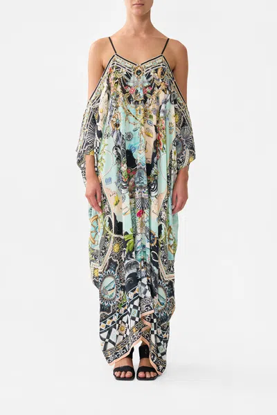 Camilla Drop Shoulder Strap Kaftan Folk Afloat In Multi