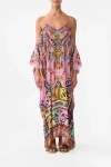 Camilla Drop Shoulder Strap Kaftan Patchwork Panorama In Multi