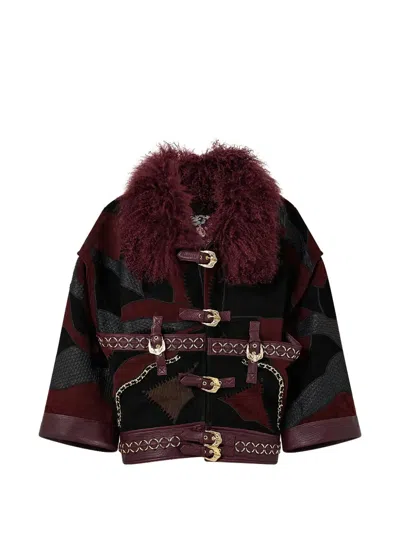 Camilla Drop Sleeve Panelled Jacket In Black