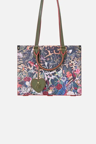 Camilla East West Tote With Leather Trims Leotigra Land In Multicolor