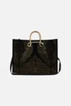 Camilla East West Tote With Snake Handle Solid Black