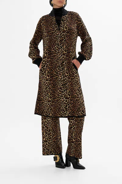 Camilla A-line Coat Amsterglam In Black/brown