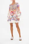 Camilla A Line Frill Dress Dutch Is Life In Beige/white