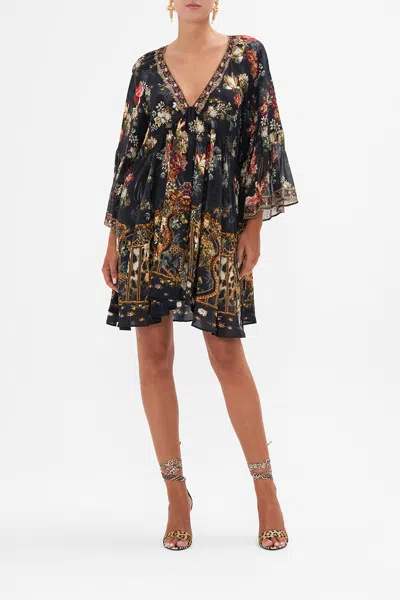 Camilla A-line Ruffle Sleeve Dress A Night At The Opera In Black