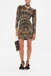 Camilla All Over Hotfix Knit Mini Dress Masked At Moonlight In Black
