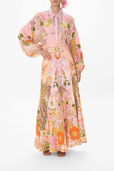 Camilla Balloon Sleeve Shirt Blouse Clever Clogs In Pink