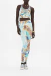 Camilla Banded Racer Back Crop Sky Cheetah In Blue