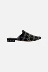 Camilla Belle Embroidered Slipper Solid Black In Black