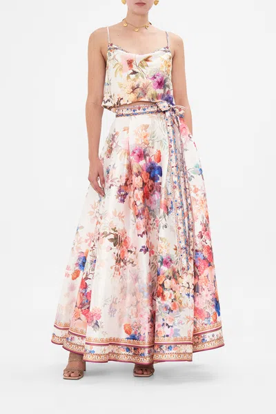 Camilla Bias Crop Cami Friends With Frescos In Pink/white