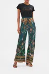 Camilla Bias Cut Drawstring Pant Verdis World In Blue/green