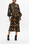 Camilla Blouson Sleeve Bomber Told In The Tapestry In Black