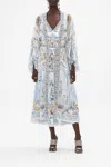 Camilla Season Of The Siren Blouson-sleeve Maxi Layer In Blue/