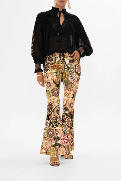 Camilla Blouson Sleeve Smocked Blouse Stitched In Time In Black