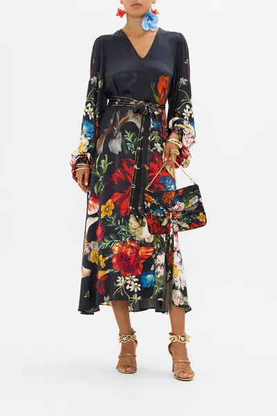 Camilla Blouson Sleeve Trapeze Dress A Still Life In Black