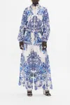 Camilla Bomber Jacket With Shirred Cuff Glaze And Graze In Blue/white